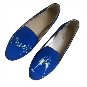 J. Crew cheers champagne royal blue flats, 7.5